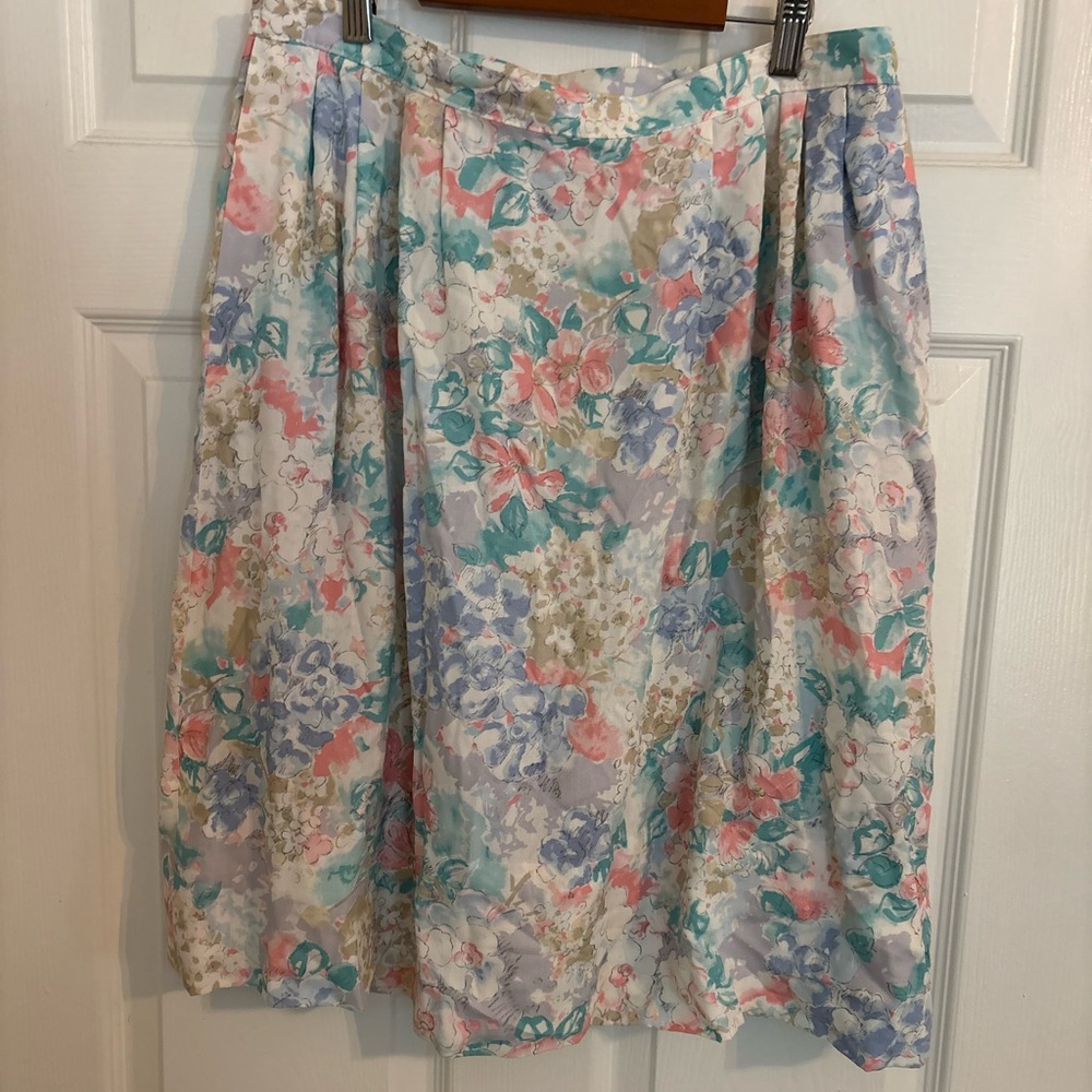 Pendleton A-Line Pastel Floral Skirt